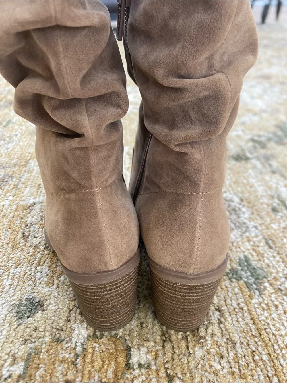 Universal Thread Taupe Suede Over-the-Knee Block Heel Boots